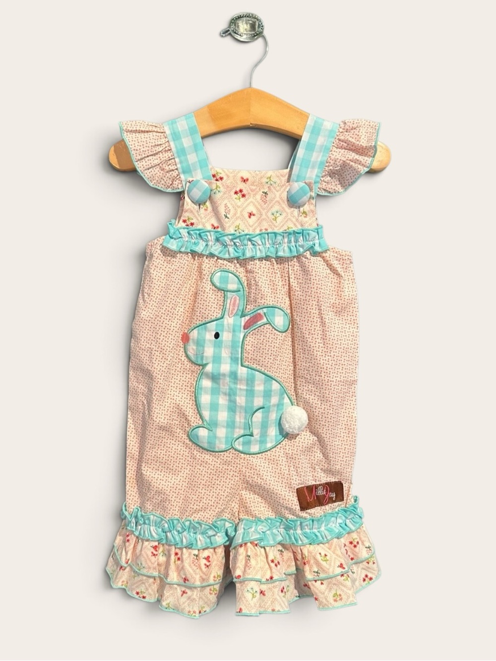 Millie Jay Bunny Hop Appliqued Jay Romper